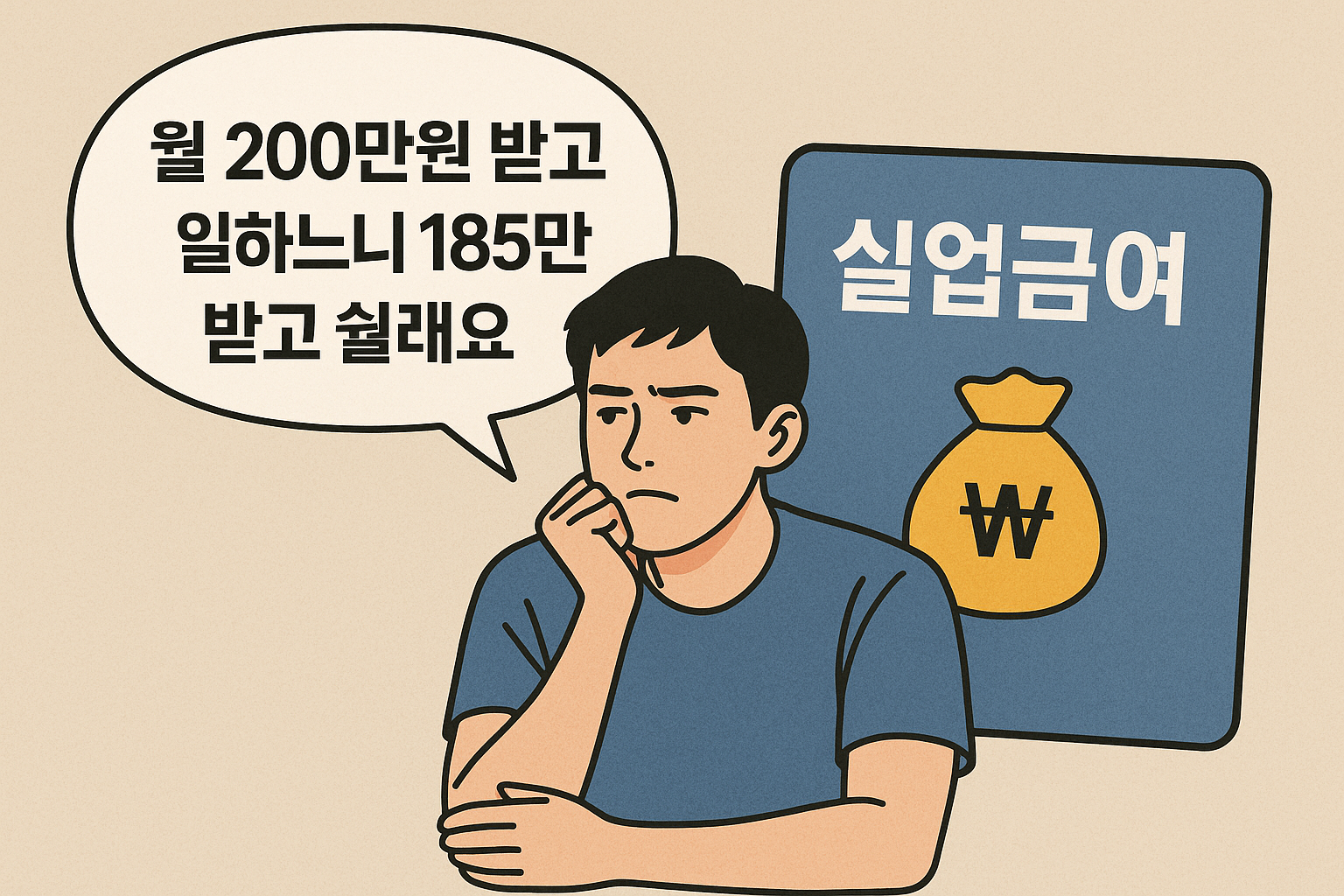 “실업급여 신청 창구에서 대기 중인 청년들의 모습, 실업급여 수급 증가를 보여주는 한국 고용시장 현실”