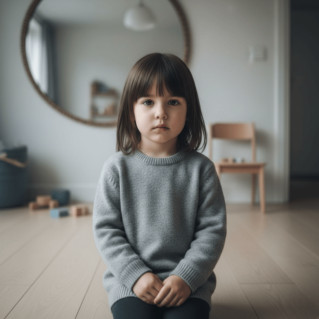 표정이 없는 아이, 어떻게해야 할지 모르는아이
