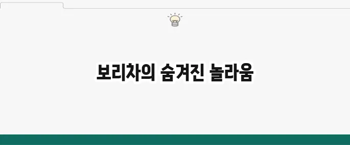 보리차 효능과 부작용: 건강하게 마시는 방법