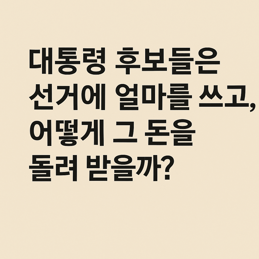 대통령 후보들은 선거에 얼마를 쓰고, 어떻게 그 돈을 돌려 받을까