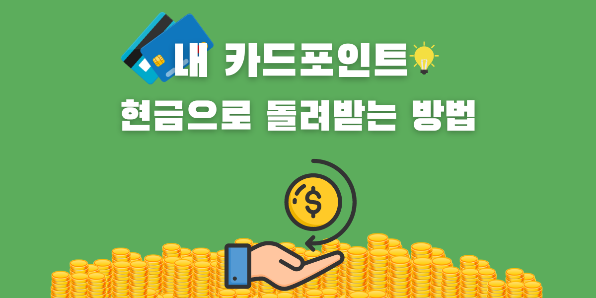 카드포인트 현금으로 돌려받는 방법