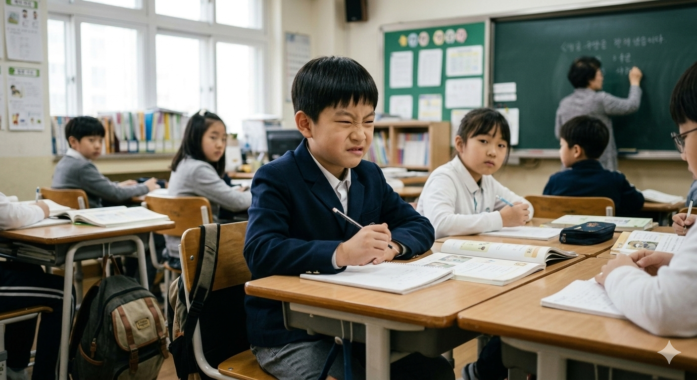 학교에서 틱장애 증상을 보이는 아이