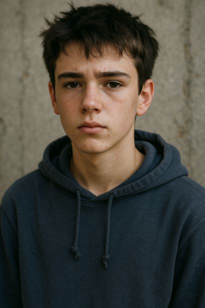 사춘기의 십대 소년