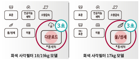 통세척 기능 없는 모델