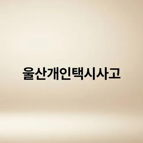 울산개인택시사고