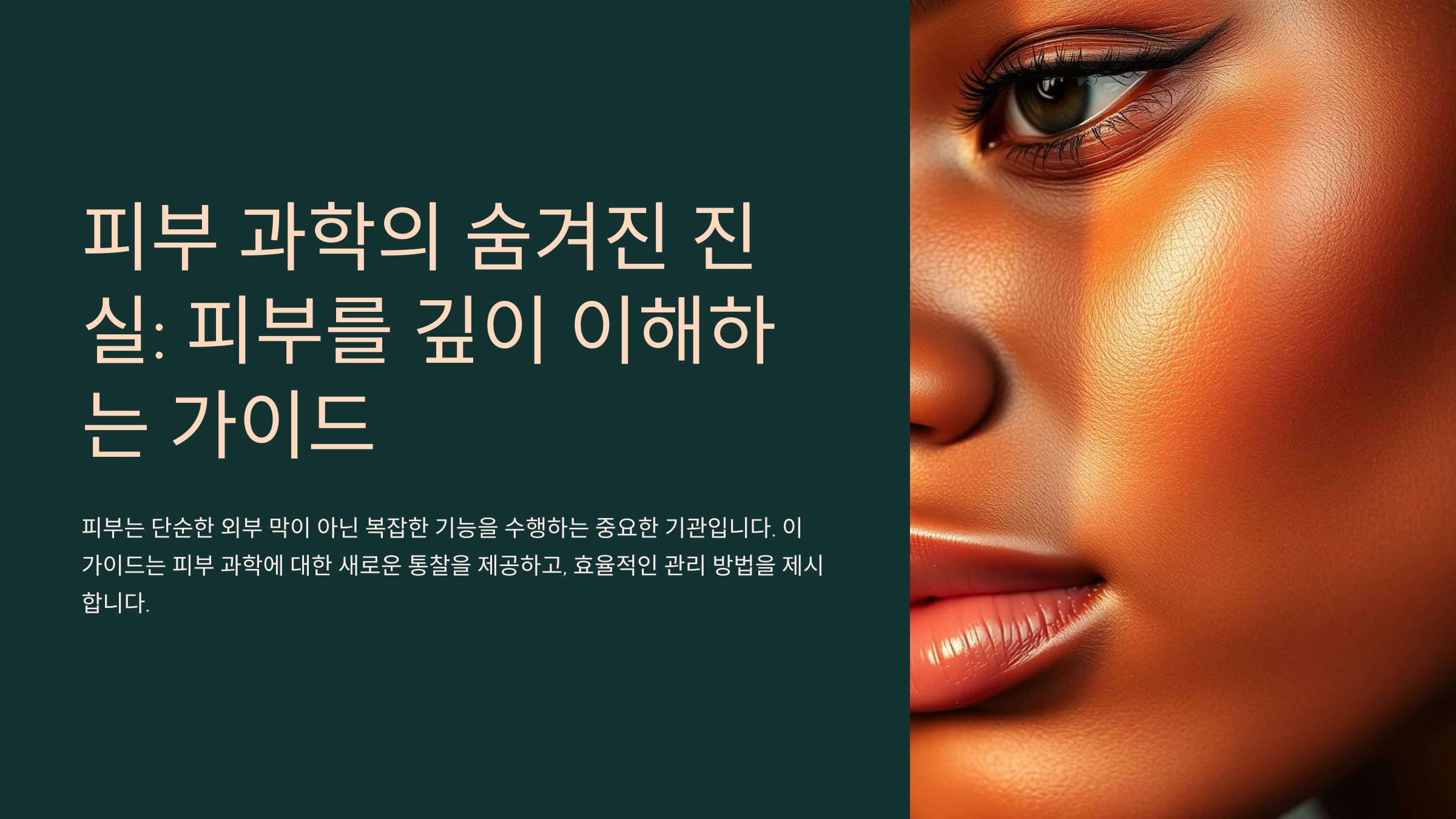 피부 과학의 숨겨진 진실: 피부를 깊이 이해하는 가이드