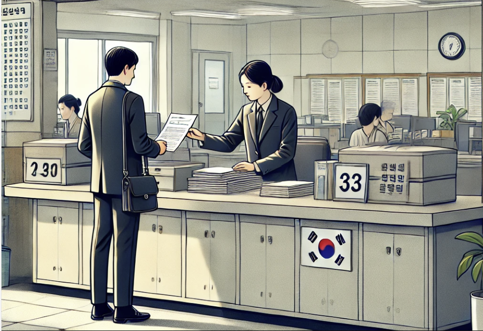 공공기관 서류 제출하는 모습