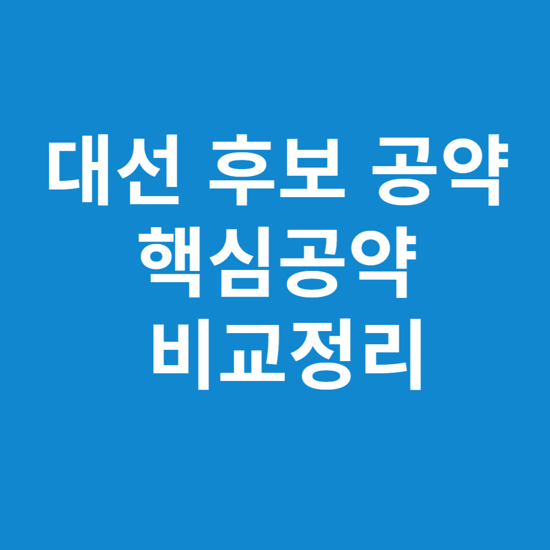 대선 후보 공약 핵심 정리