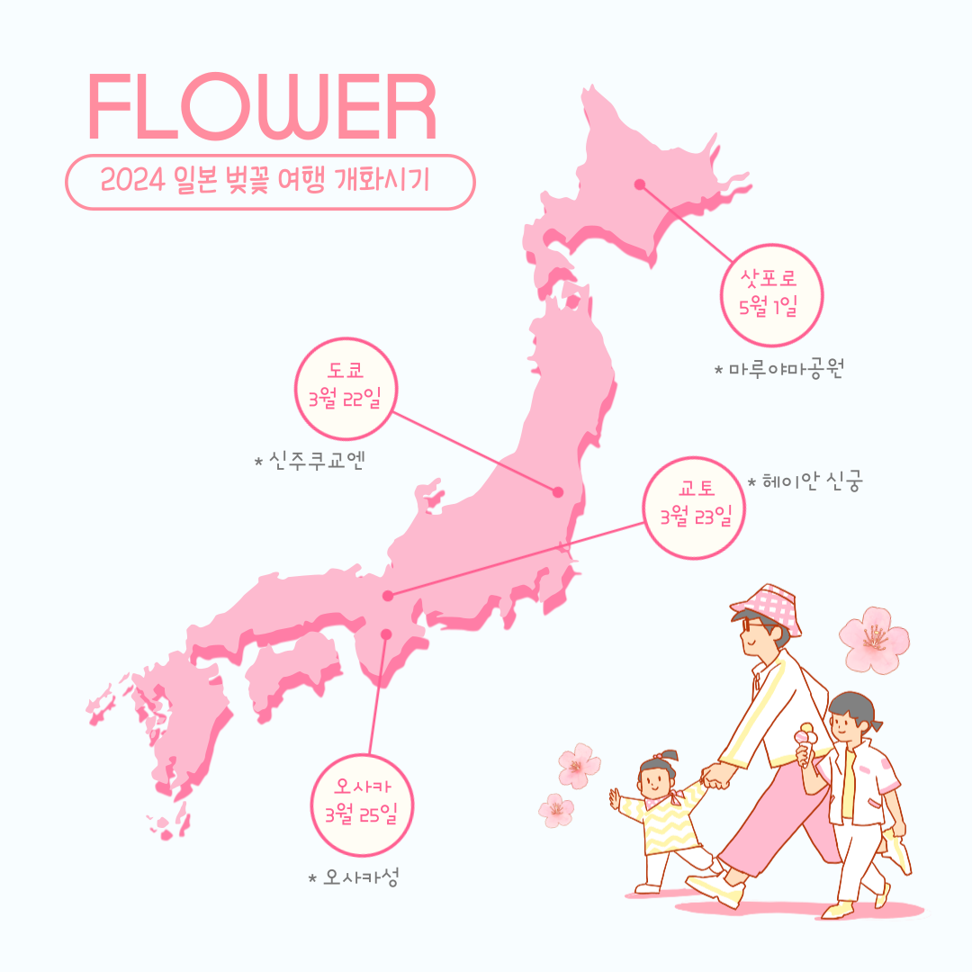2024 일본 벚꽃 여행 개화시기