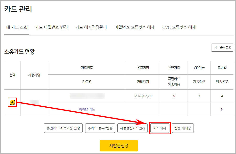 국민카드 인터넷 해지
