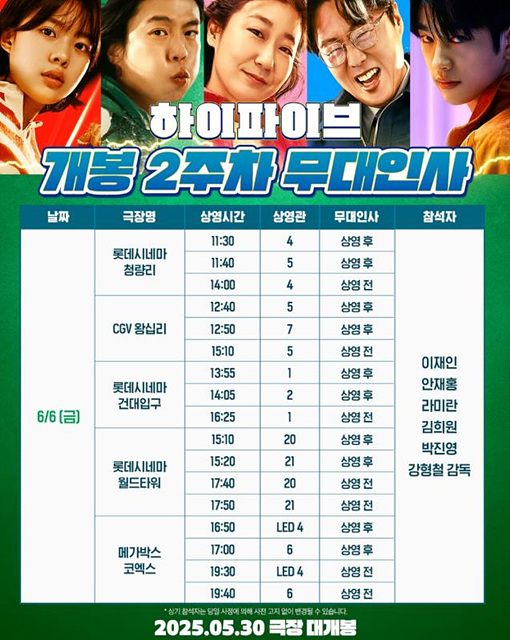 영화 하이파이브 정보 등장인물 무대인사 유아인 쿠키