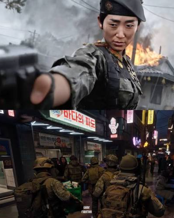 콜 오브 듀티 모던 워페어 4 공식 키 비주얼과 한반도 배경 캠페인 장면