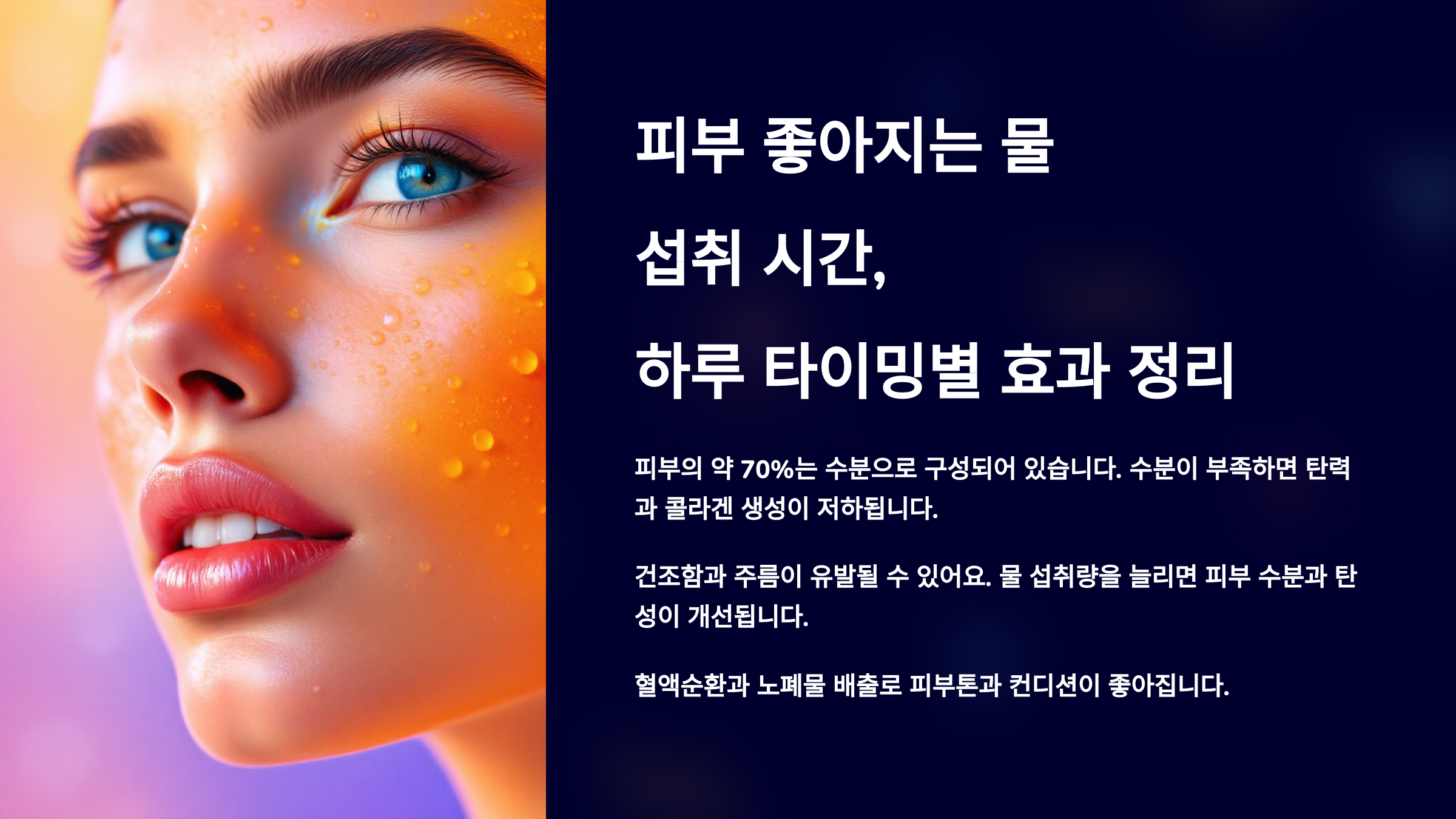 피부 좋아지는 물 섭취 시간, 하루 타이밍별 효과 정리