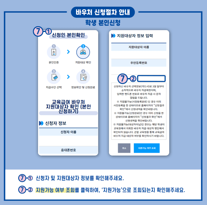 2024년 교육급여 바우처 신청방법 설명화면