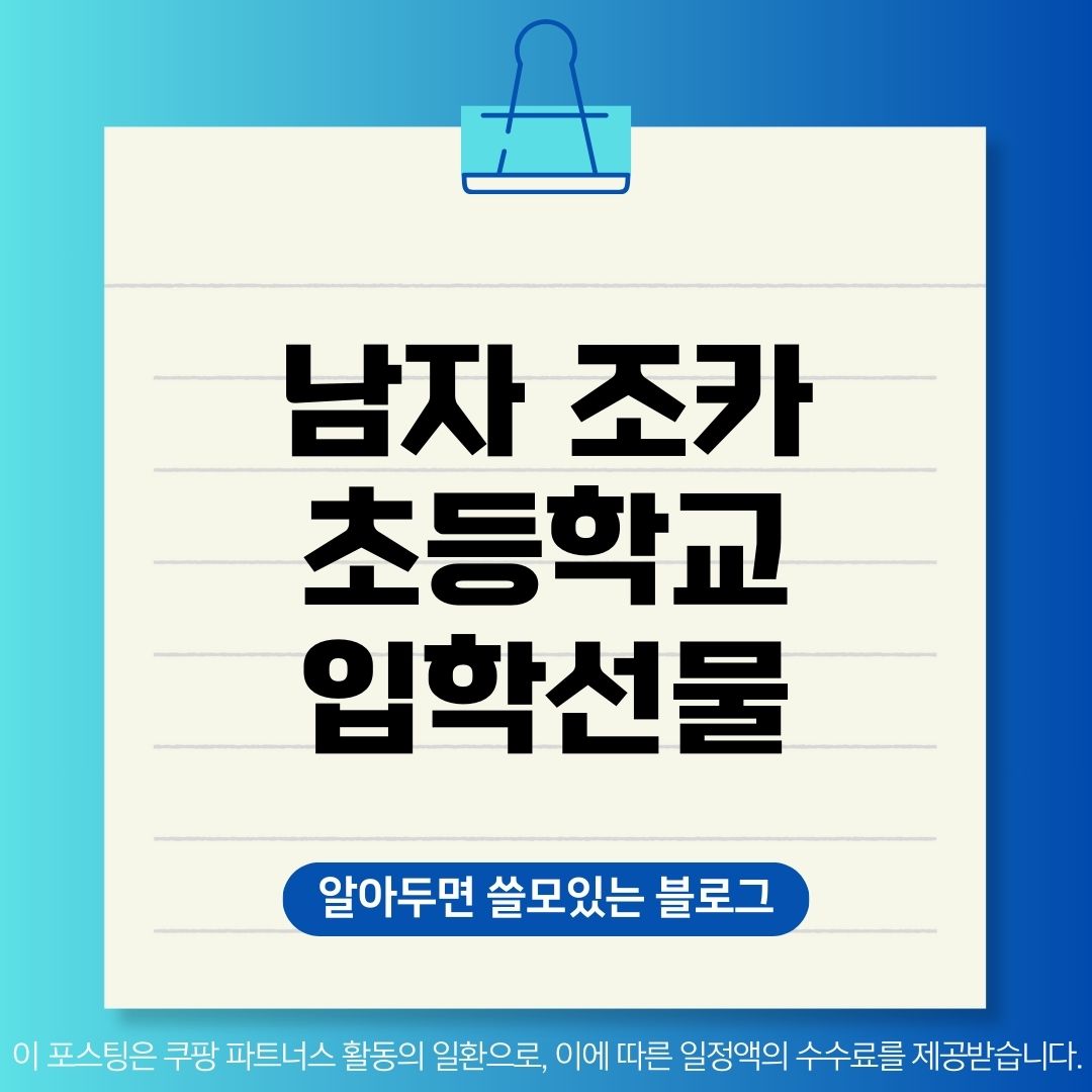 남자 조카 초등학교 입학선물 10가지