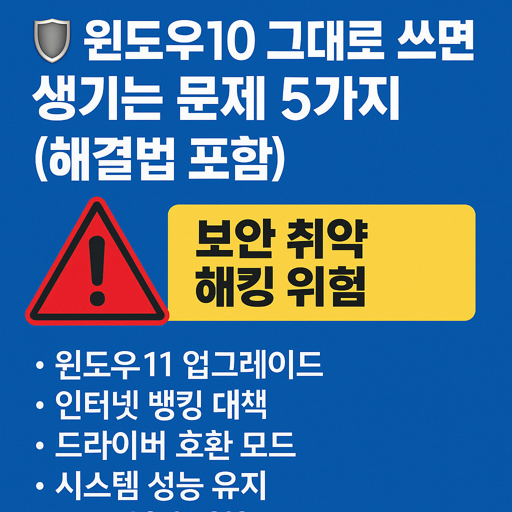 윈도우10 그대로 쓰면 생기는 문제 5가지