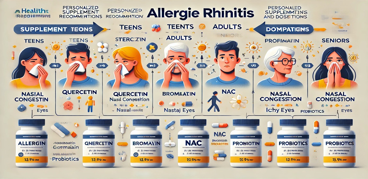 약물 항히스타민제와 자연 유래 성분을 비교한 인포그래픽 – 졸림 등의 부작용과 항염 효과 등 장단점 비교