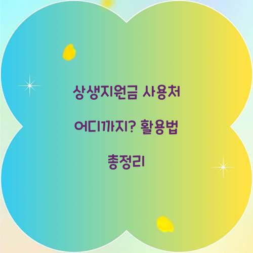 상생지원금 사용처