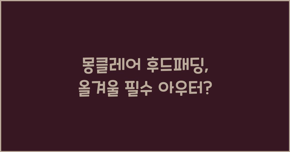 몽클레어 후드패딩