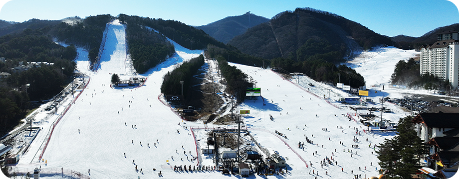 모나용평 스키장 베이스 전경 이미지 / 출처: 모나 용평