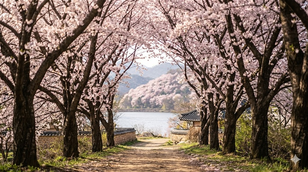 경기 용인 가실벚꽃길(호암미술관 인근) 이미지