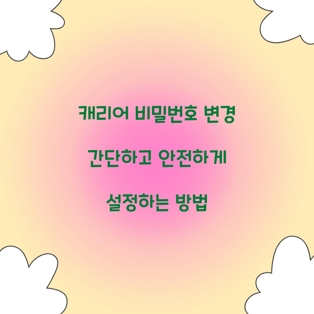 캐리어 비밀번호 변경