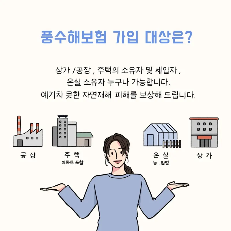 풍수해보험 가입 대상 안내 설명 그림