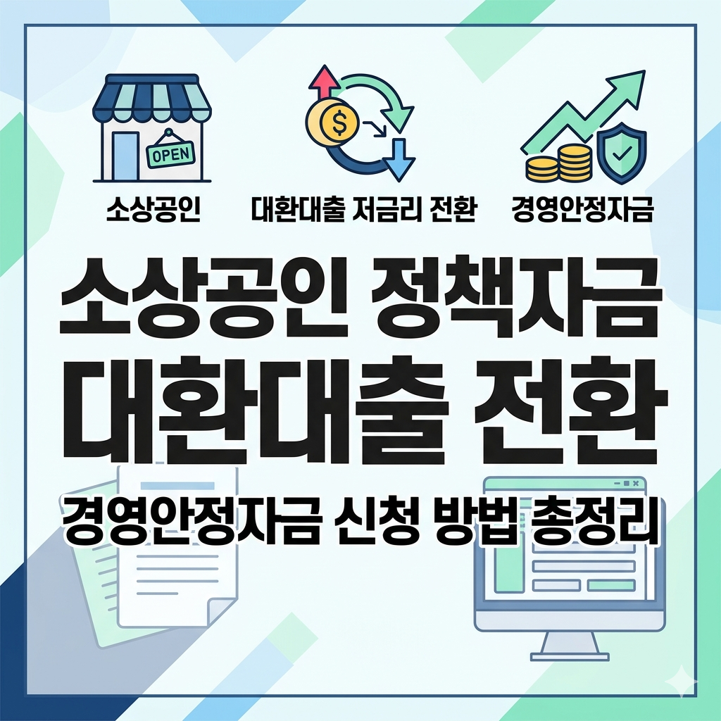 소상공인 정책자금 대환대출 저금리 전환 경영안정자금 신청 방법 총정리