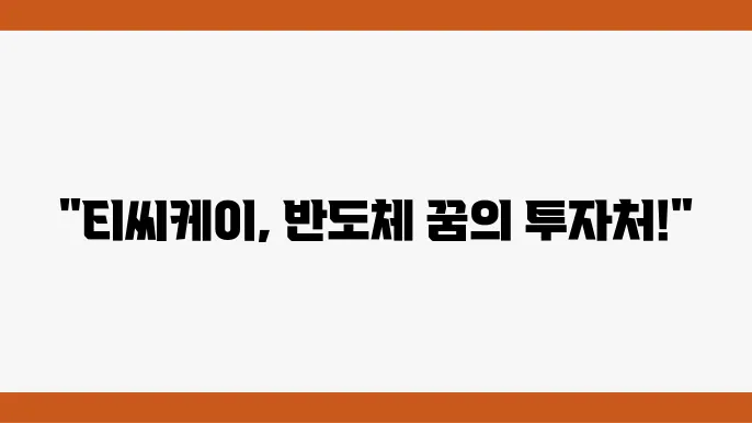 티씨케이 주식 정보 분석