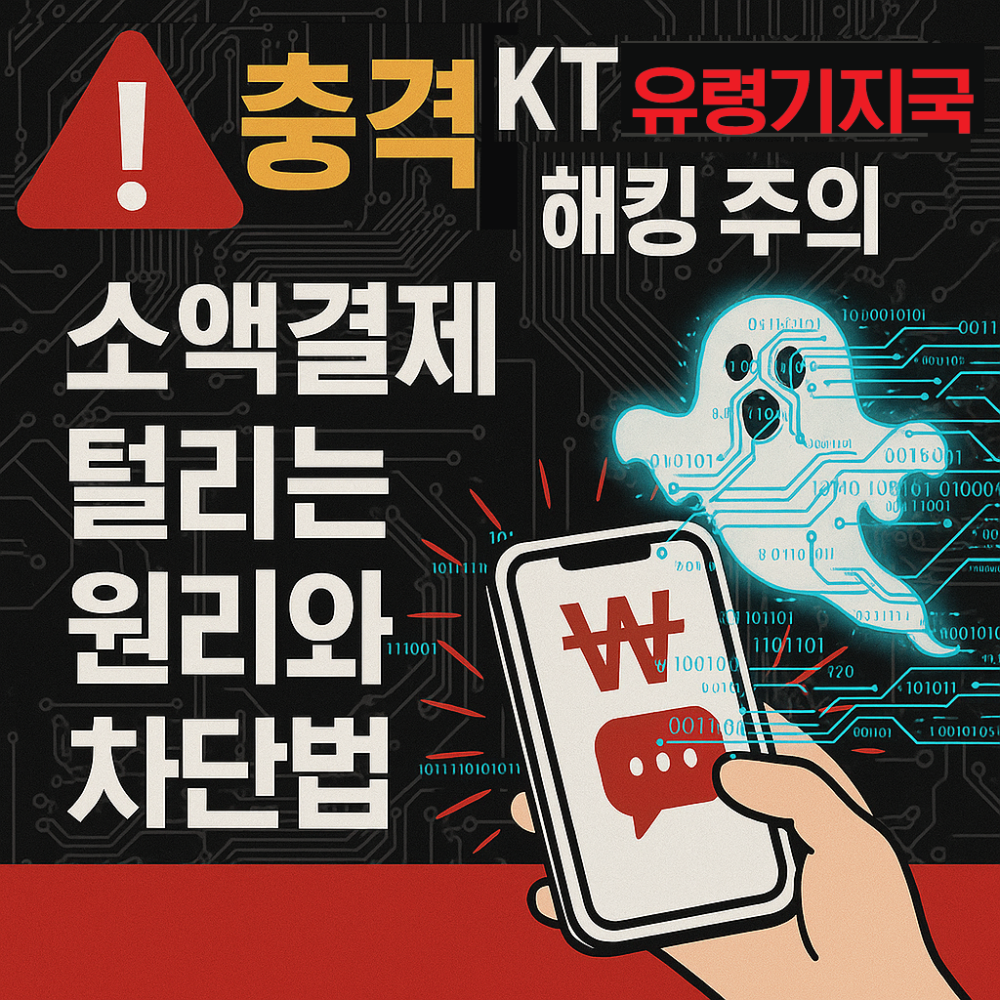 [충격] KT 유령기지국 해킹 주의-소액결제 털리는 원리와 차단법 인포그래픽