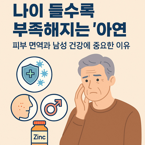 나이 들수록 부족해지는 '아연' | 피부 면역과 남성 건강에 중요한 이유