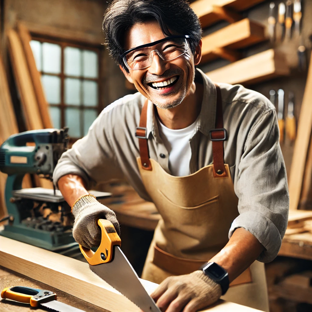중년층의 목수 도전 이미지