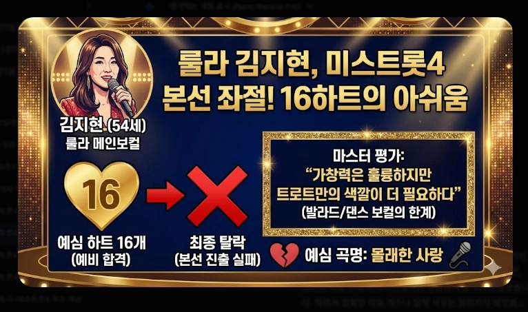 미스트롯4 탈락자 명단 [2026년 최신] 예심&middot;1차전 결과 및 생존 전략 총정리