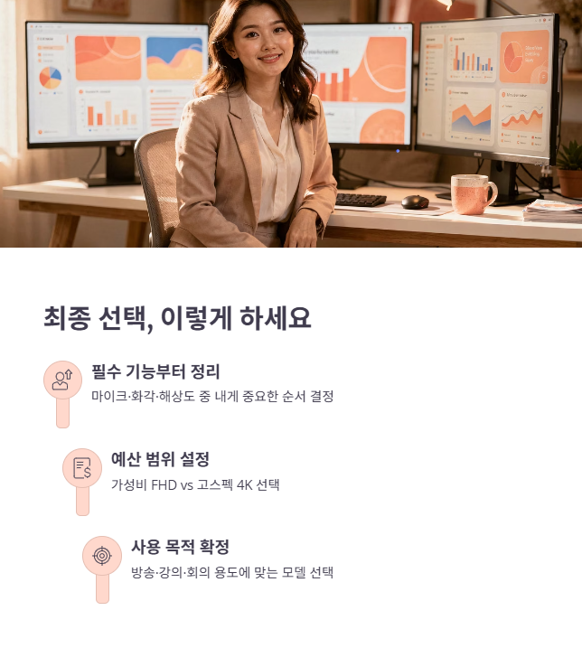 최종 선택 조건 정리