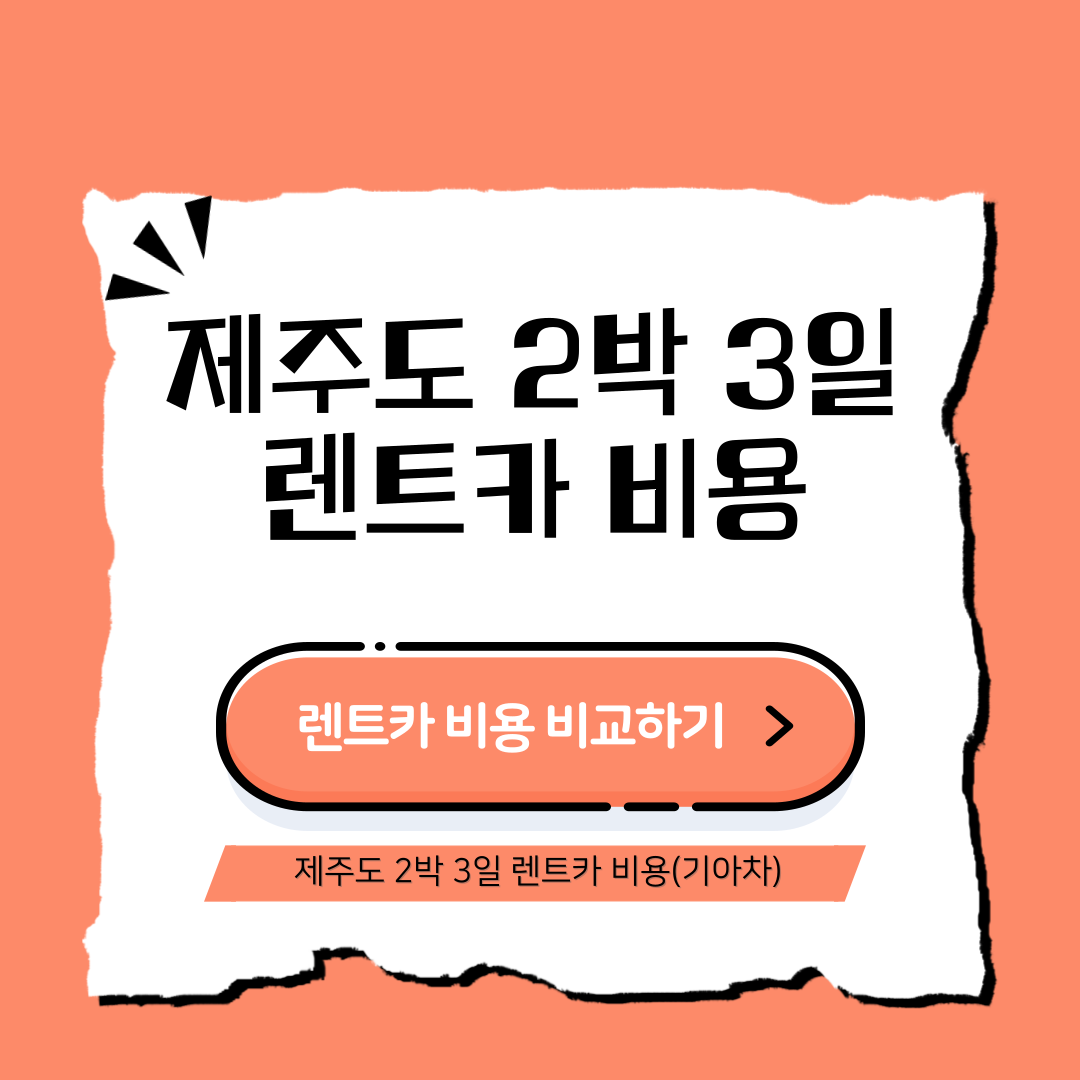 제주도 2박 3일 렌트카 비용