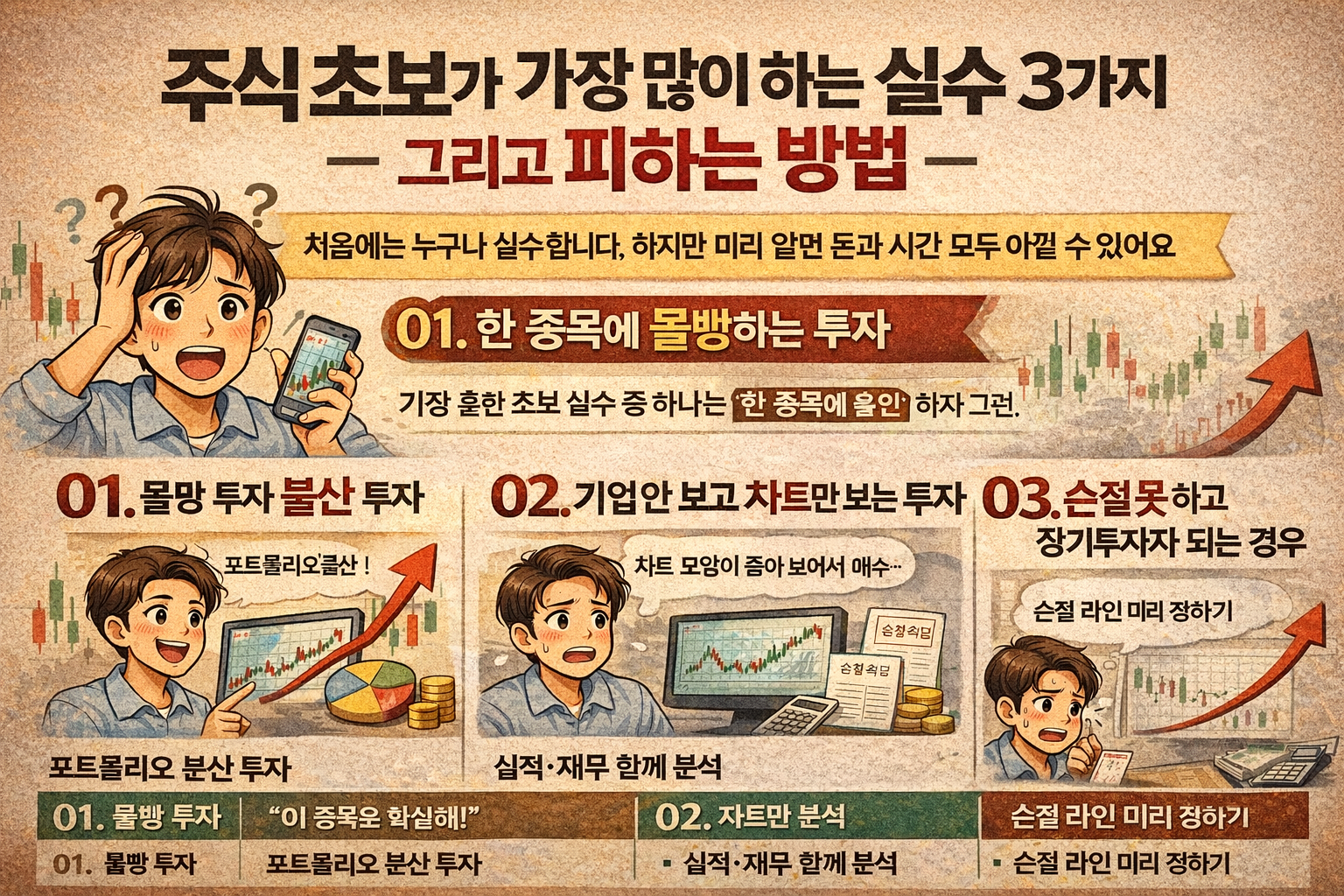 주식 초보가 가장 많이 하는 실수 3가지