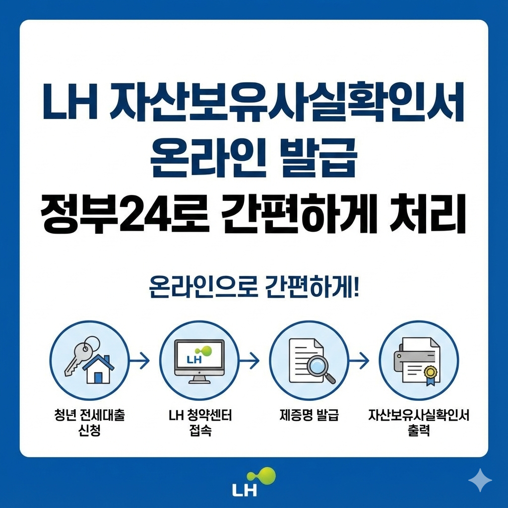 LH 자산보유사실확인서 온라인 발급 정부24로 온라인으로 간편하게 처리