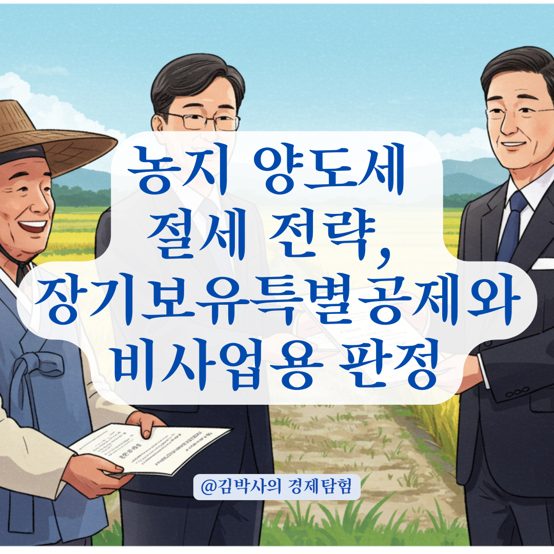 농지 양도소득세, 장기보유특별공제와 비사업용 여부까지 사례로 정리.