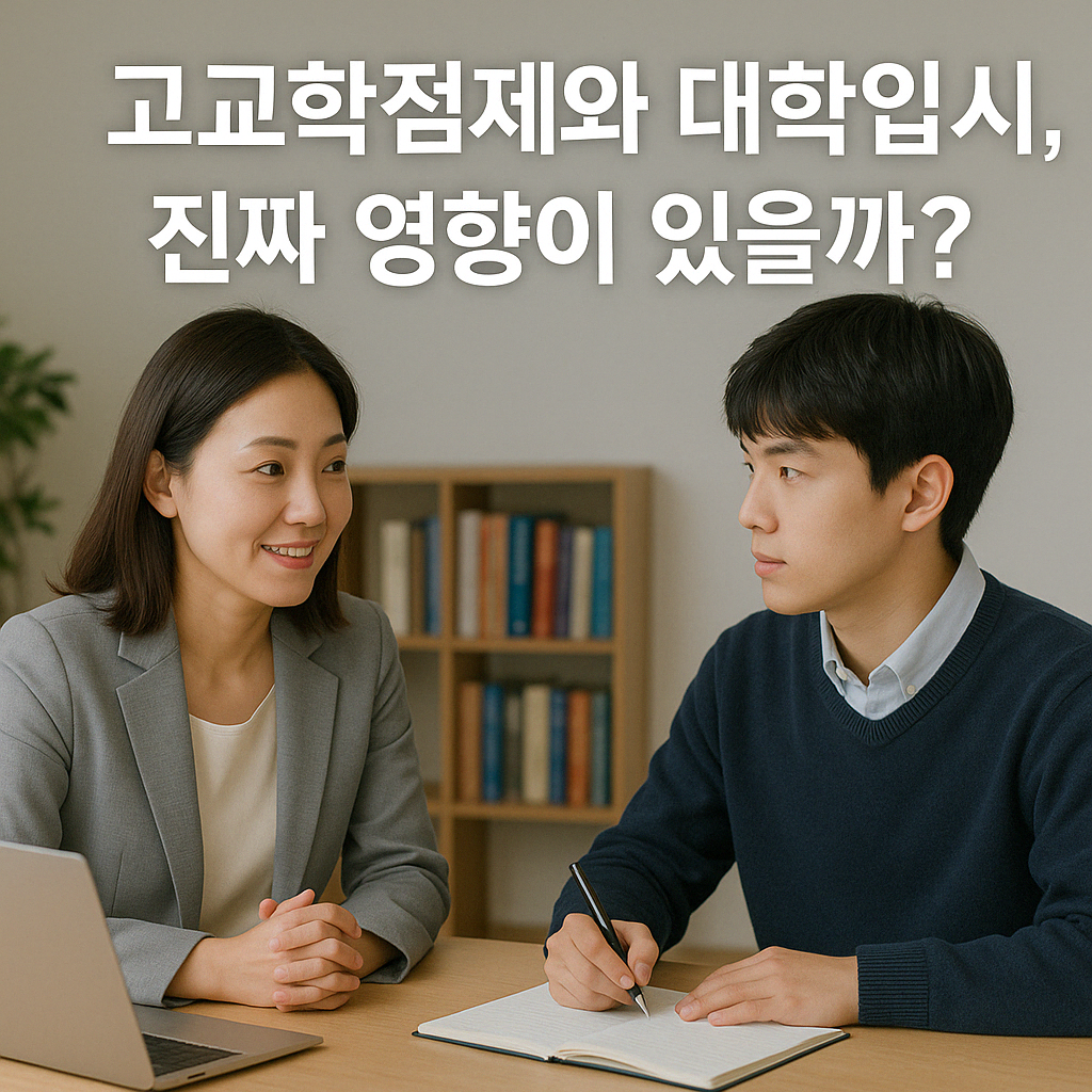 입시 상담 중인 학생과 선생님