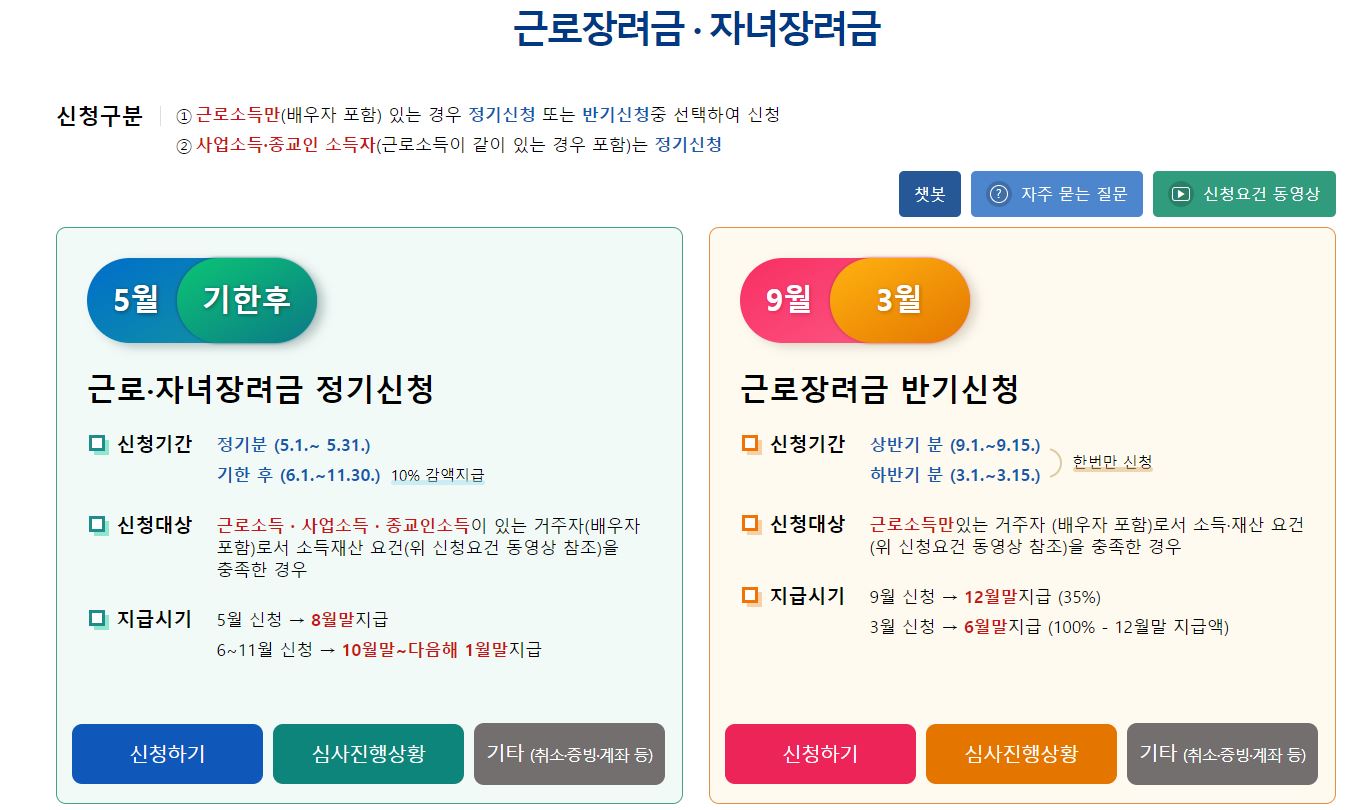 국세청 신청화면
