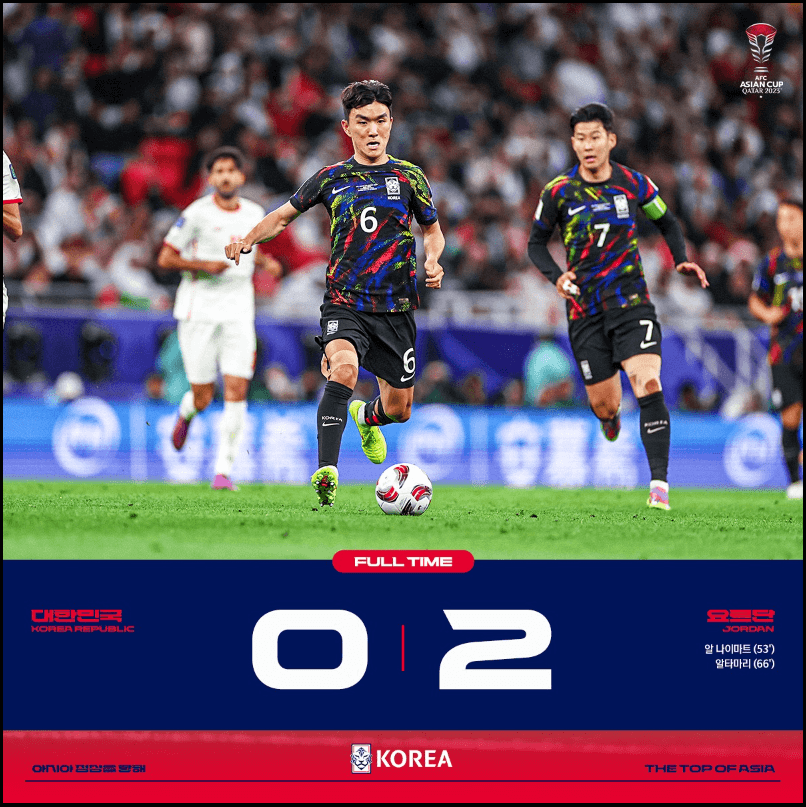 대한민국-요르단-축구-4강-다시보기-2023카타르아시안컵-결승좌절-아쉽지만-수고하셨음