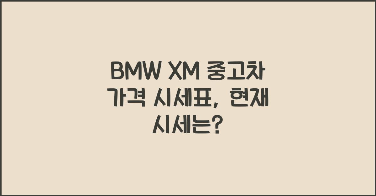BMW XM 중고차 가격 시세표
