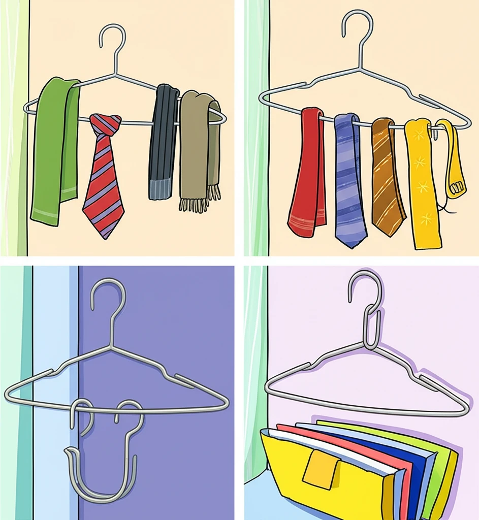 옷걸이 재활용 DIY: 수납, 인테리..