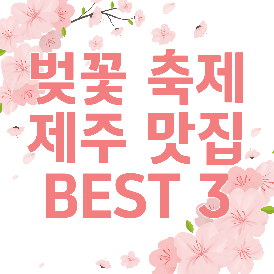 2024 벚꽃 축제 제주 맛집 BEST 3