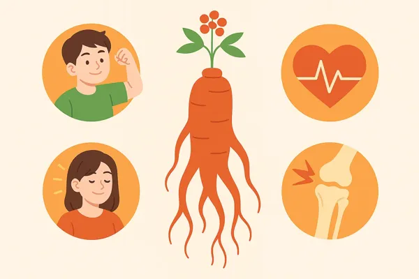 산삼 효능 만화 이미지