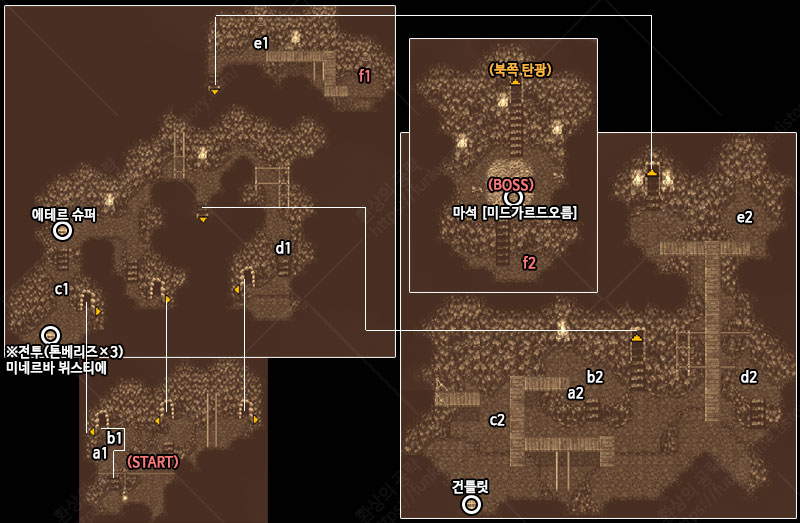 설인의 동굴 지도 이미지