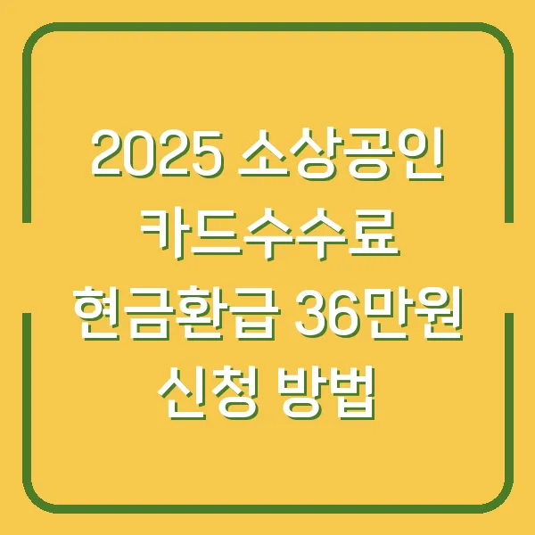 2025 소상공인 카드수수료 현금환급 36만원 신청 방법