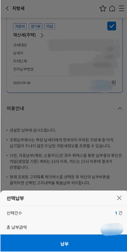 2025년 9월 재산세 납부기간 확인