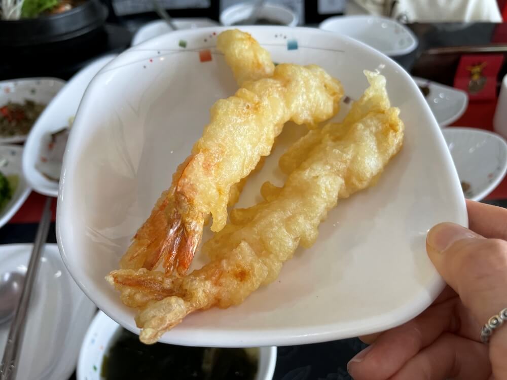 제주-선명횟집-새우튀김-모습