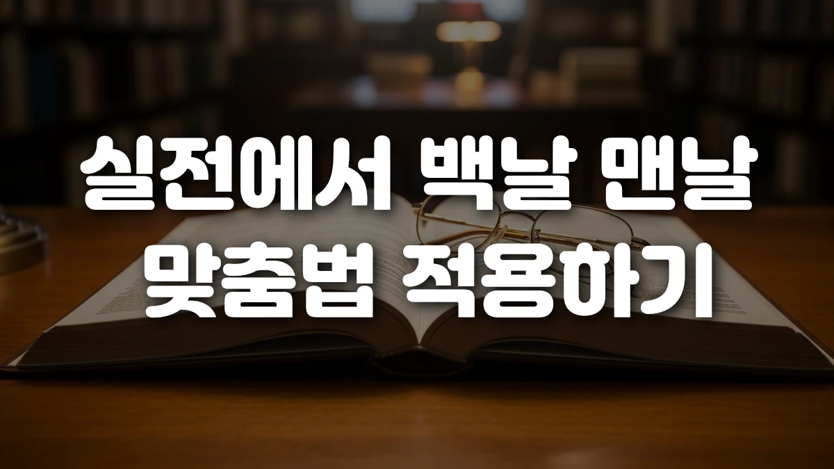 실전에서 백날 맨날 맞춤법 적용하기